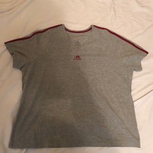 Women’s Adidas short sleeve shirt gray red 2x